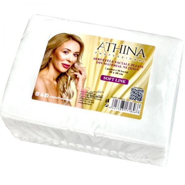 Servetele cosmetice Athina din material netesut, 30x40 cm set 50 buc, art 1846